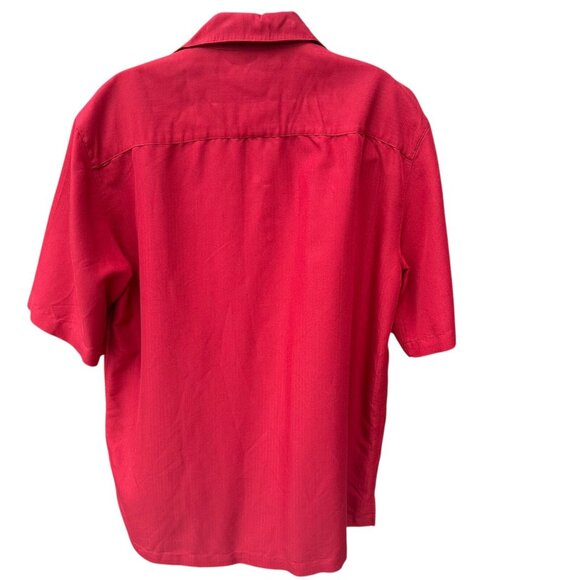 Caribbean Mens M Maroon Ivory Tropical Shirt Beach Resort Wear Button Up Collar - Picture 4 of 12